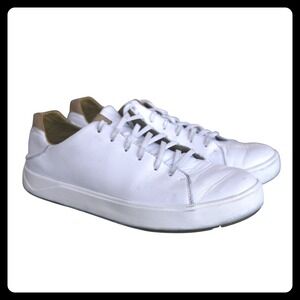 OluKai Lae'ahi Li 'Ili Men's 10 White Waterproof Leather Sneakers Drop-In Heel